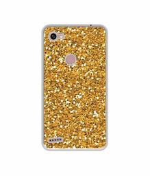 Amazon Brand - Solimo Designer Golden Sparkle UV Printed Soft Back Case Mobile Cover for Spice F302