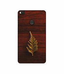 Amazon Brand - Solimo Designer Leaf on Wood UV Printed Soft Back Case Mobile Cover for Mi Max 2