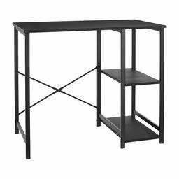 AmazonBasics Classic, Home Office Computer Desk With Shelves, Black