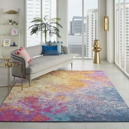 Nourison Passion Modern Abstract Colorful Sunburst Area Rug, 6'7