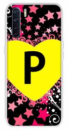 Amazon Brand - Solimo Designer Multicolor Heart Pattern Alphabet-P Printed Soft Back Case Mobile Cover for Oppo F15