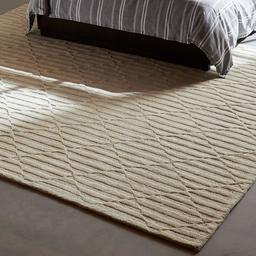 Amazon Brand – Rivet Geometric Criss-Cross Woven Wool Area Rug, 4 x 6 Foot, Cream