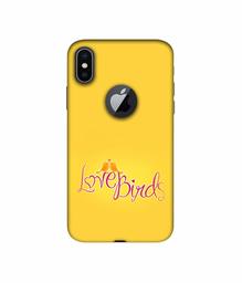 Amazon Brand - Solimo Designer Love Birds 3D Printed Hard Back Case Mobile Cover for Apple iPhone X (Logo Cut)