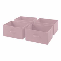 AmazonBasics Fabric 4-Drawer Storage Organizer - Replacement Drawers, Pale Pink