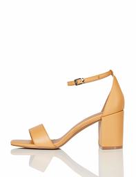 find. Women's High Block Heel Sandal, Brown (Tan), 8 UK