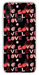 Amazon Brand - Solimo Designer Multicolor Poster Love Black Pattern Design Printed Soft Back Case Mobile Cover for Motorola Moto E6s / Motorola Moto E6 Plus