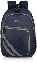 Amazon Brand - Solimo Travel Backpack (29 litres, Midnight Blue & Steel Grey)