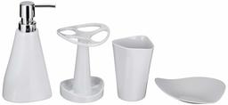 AmazonBasics 4-Piece Bathroom Accessory Set - Smooth White