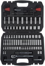 AmazonBasics Mechanic Socket Tool Kit Set With Case - Set of 123