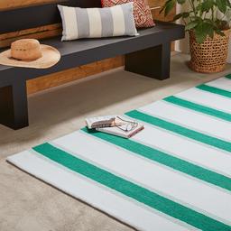 Amazon Brand – Stone & Beam Polyester Area Rug, 8 x 10 Foot, Light Green, Dark Green, White