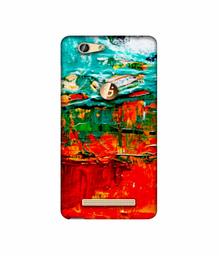 Amazon Brand - Solimo Designer Green and Orange Glass Color 3D Printed Hard Back Case Mobile Cover for Gionee F103 Pro