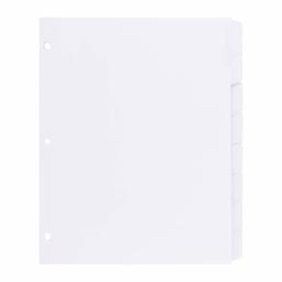 AmazonBasics 8-Tab Binder Divider, Big Tab Printable White Label Dividers with Easy Peel