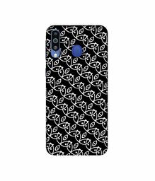 Amazon Brand - Solimo Designer White Pattern 3D Printed Hard Back Case Mobile Cover for Samsung Galaxy M21