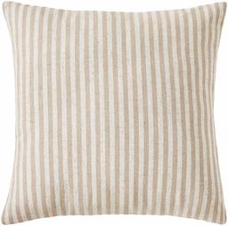 Amazon Brand – Ravenna Home Casual Striped Throw Pillow, 17 x 17 Inch, Taupe