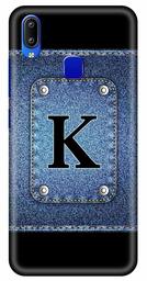 Amazon Brand - Solimo Designer Button Jeans Alphabet-K 3D Printed Hard Back Case Mobile Cover for Vivo Y93