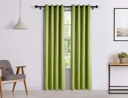 Amazon Brand - Solimo Magnolia Door Curtain, 7 feet - Set of 2 (Parrot Green)