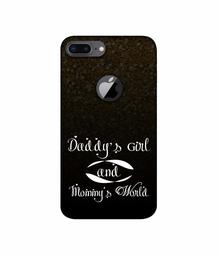 Amazon Brand - Solimo Designer Daddy's Girl and Mummy World 3D Printed Hard Back Case Mobile Cover for Apple iPhone 8 Plus (with Logo Cut)