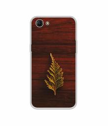 Amazon Brand - Solimo Designer Leaf on Wood UV Printed Soft Back Case Mobile Cover for Oppo A83