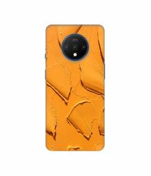 Amazon Brand - Solimo Designer Yellow Texture Wall 3D Printed Hard Back Case Mobile Cover for OnePlus 7T