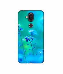 Amazon Brand - Solimo Designer Blue Flower 3D Printed Hard Back Case Mobile Cover for Nokia 8.1