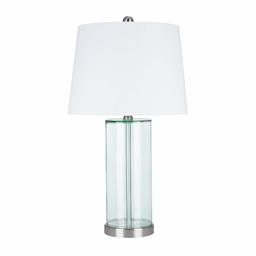 Amazon Brand – Ravenna Home Contemporary Cylindrical Glass Table Lamp, LED Bulb Included, 24.5