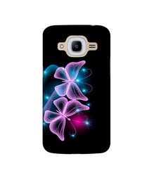 Amazon Brand - Solimo Designer Butterflies Neon Light UV Printed Soft Back Case Mobile Cover for Samsung Galaxy J2 (2016)