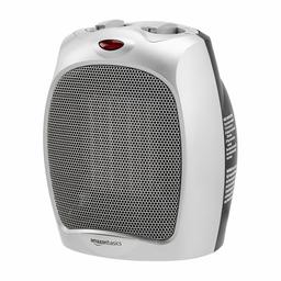 AmazonBasics 1500W Ceramic Personal Heater with Adjustable Thermostat, Silver