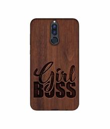 Amazon Brand - Solimo Designer Girl Boss On Wood 3D Printed Hard Back Case Mobile Cover for Huawei Honor 9i