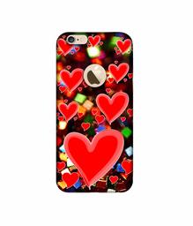 Amazon Brand - Solimo Designer Heart Texture on Glitters 3D Printed Hard Back Case Mobile Cover for Apple iPhone 6 / 6S (Logo Cut)