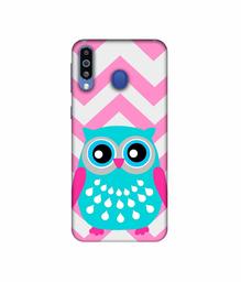 Amazon Brand - Solimo Designer Sky Blue Owl 3D Printed Hard Back Case Mobile Cover for Samsung Galaxy M21