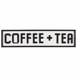 Amazon Brand – Stone & Beam Digital Coffee + Tea Decorative Sign - 9.25 x 39 x 1 Inches, Black and White