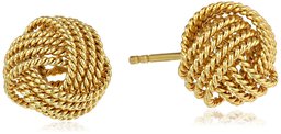 Amazon Essentials Yellow Gold Plated Sterling Silver Twisted Love Knot Stud Earrings