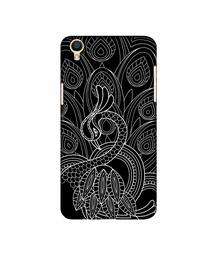 Amazon Brand - Solimo Designer Peacock Feather Pattern 3D Printed Hard Back Case Mobile Cover for Oppo F1 Plus