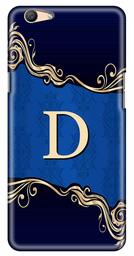 Amazon Brand - Solimo Designer Blue Pattern Alphabet-D 3D Printed Hard Back Case Mobile Cover for Oppo F1s