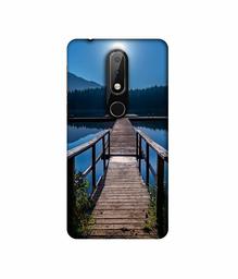 Amazon Brand - Solimo Designer Wooden Beach 3D Printed Hard Back Case Mobile Cover for Nokia 6.1 Plus