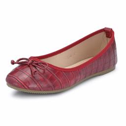 Flavia Women's Red Ballet Flats-4 UK (36 EU) (5 US) (FL-91/RED)