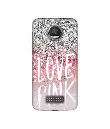 Amazon Brand - Solimo Designer Love Pink 3D Printed Hard Back Case Mobile Cover for Moto Z2 Play