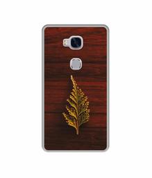 Amazon Brand - Solimo Designer Leaf on Wood UV Printed Soft Back Case Mobile Cover for Huawei Honor 5X