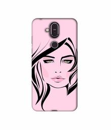 Amazon Brand - Solimo Designer Pink Lady Pattern 3D Printed Hard Back Case Mobile Cover for Nokia 8.1