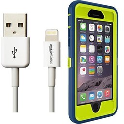 Otterbox Defender Series Case for iPhone 6 and AmazonBasics Lightning Cable (6-Feet) Pack