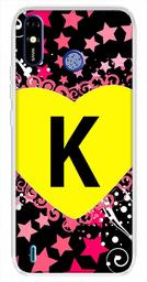 Amazon Brand - Solimo Designer Multicolor Heart Pattern Alphabet-K Printed Soft Back Case Mobile Cover for Tecno Spark Go Plus