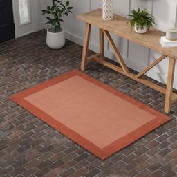 Amazon Brand – Stone & Beam Contemporary Mode Tone Wool Area Rug, 4 x 6 Foot, Rust