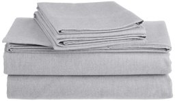 Pinzon Heather Flannel 5.4-Ounce Sheet Set, King, Dark Grey Heather