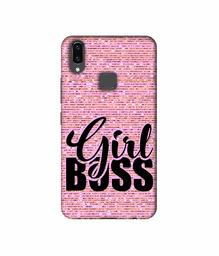 Amazon Brand - Solimo Designer Girl Boss On Pink Sparkle 3D Printed Hard Back Case Mobile Cover for Vivo V9 / V9 Pro