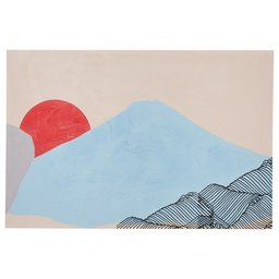 Rivet Mid Century Modern Abstract Mountain Landscape Wall Art Décor on Canvas