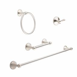 AmazonBasics Standard 4-Piece Set, Satin Nickel