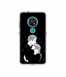 Amazon Brand - Solimo Designer Couples Standing in Rain UV Printed Soft Back Case Mobile Cover for Nokia 7.2