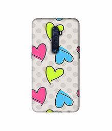 Amazon Brand - Solimo Designer Multicolor Heart 3D Printed Hard Back Case Mobile Cover for Oppo Reno 2