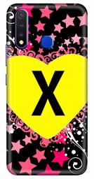 Amazon Brand - Solimo Designer Heart Pattern Alphabet-X 3D Printed Hard Back Case Mobile Cover for Vivo Y19 / Vivo U20