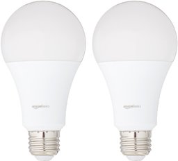 AmazonBasics 100 Watt Equivalent, Daylight, Non-Dimmable, 15,000 Hour Lifetime, A21 LED Light Bulb | 2-Pack